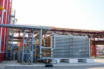A blue tubular reactor, a pipe-type heat exchanger in a pipe to produce high-pressure polyethylene...