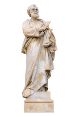 Saint Peter statue on white background