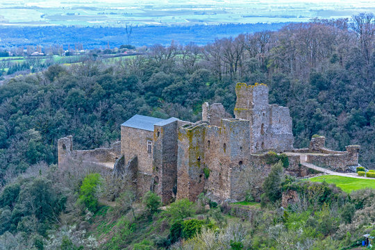 Ruin of Saissac castle in France