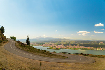 Ioannina city panoramic photo spring time greece