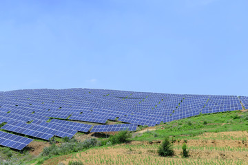 Solar power equipment, on the hillside