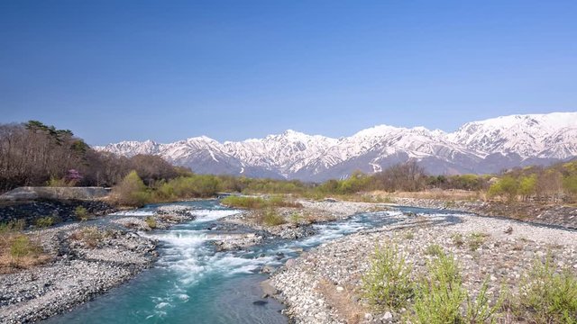 白馬村の春の風景