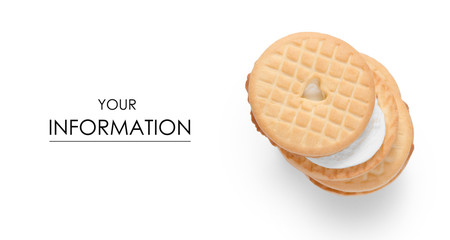 The cookies biscuits with strawberry filling pattern