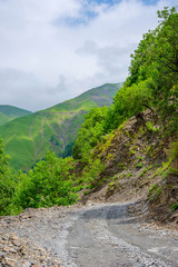 Fototapeta na wymiar Dangerous road to Tusheti