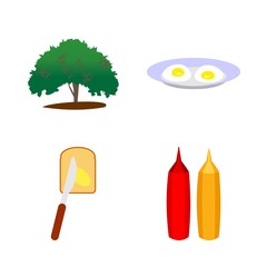 icons about Food with fatty, ketchup, fastfood, summer and tree