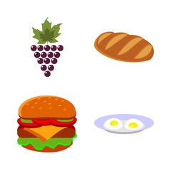 icons about Food with berry, bakery, sweets, organic and merlot