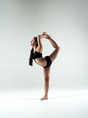 Obraz na płótnie Canvas Girl dancing, yoga, sport, streching