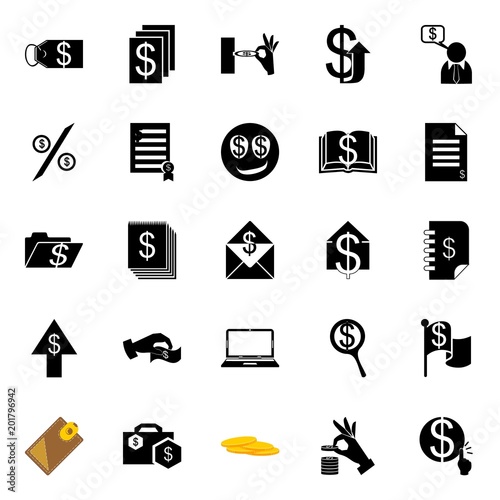 Icons About Currency With Lens Tag Dollar Smiley Folder - 