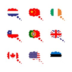 icon Flag with canada, netherland flag, usa flag, uk flag and ireland flag © Orxan