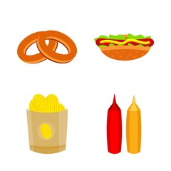 icons about Food with fastfood, folk, dinner, restaurant and logo