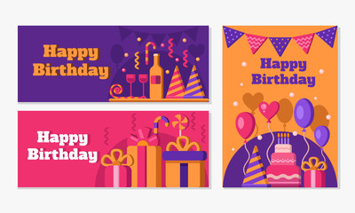 Happy birthday banners collection.
