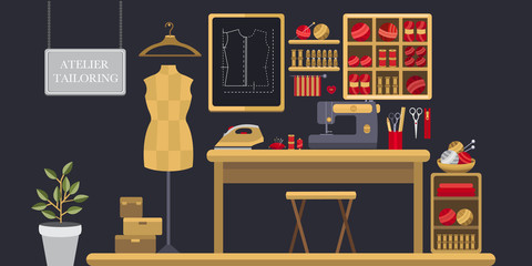 Illustration Atelier tailoring.