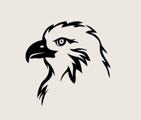 Eagle Face Tribal Logo, art vector design