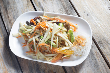 Thai Style Papaya Salad with Salted Crab