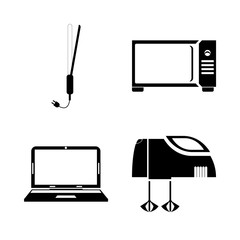 icon Electronic with office, computer, hair salon, laptop and blender