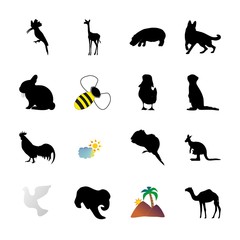 icon Animal with modern, desing, bunny, tropical island and branch