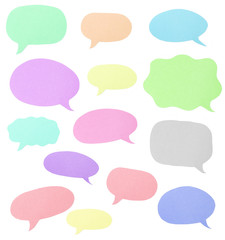 Rainbow Colored Paper Cut Outs of Speech Bubbles