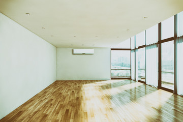 Modern bright interiors room 3D rendering illustration