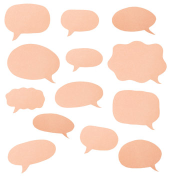 Orange Paper Cut Outs of Speech Bubbles