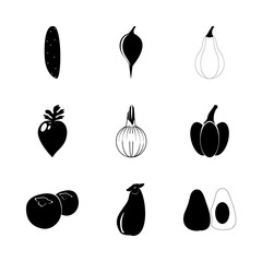 icon Fruits And Vegetables with citrus fruit, farm, fruit, foodstuff and perishable