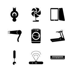 icon Electronic with link, clean, phone , workout and kitchen