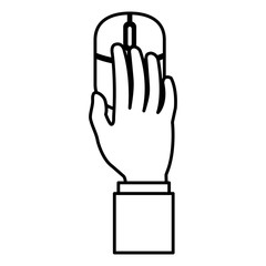 hand using computer mouse vector illustration design
