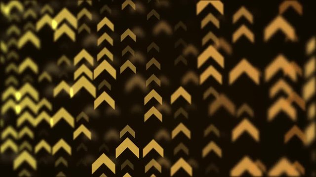 upwards facing chevrons growth motion background loop gold