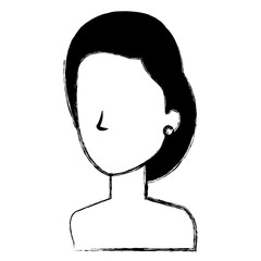 beautiful and young woman shirtless character vector illustration design