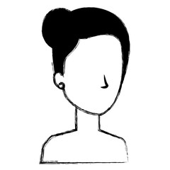 beautiful and young woman shirtless character vector illustration design