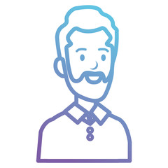 businessman with beard avatar character icon vector illustration design