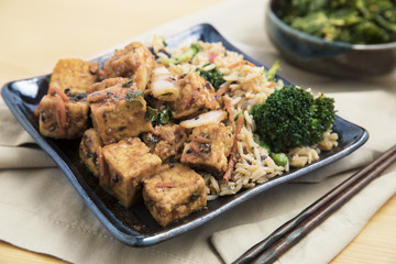 Fried Tofu and Rice
