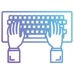 hands using computer keyboard vector illustration design