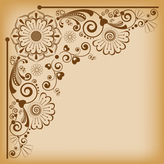 vector vintage floral  background with decorative flowers for design