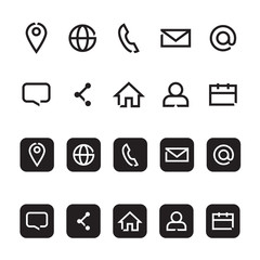 contact information icons, vector