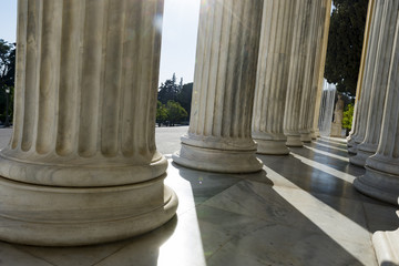row of marble columns