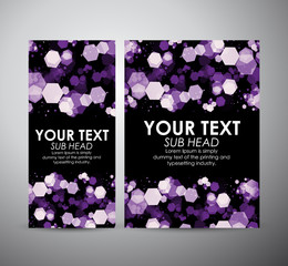 Abstract purple hexagons background on Brochure business design template or roll up.