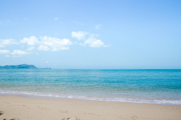 Fototapeta na wymiar Sand and soft wave at the beach background.