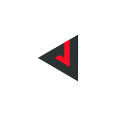 red letter j in a black triangle logo vector
