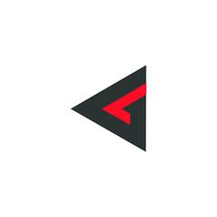 red letter l in a black triangle logo vector