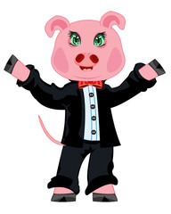 Piglet in suit