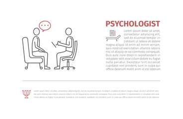 psychologist, consultant vector line icon, sign,
