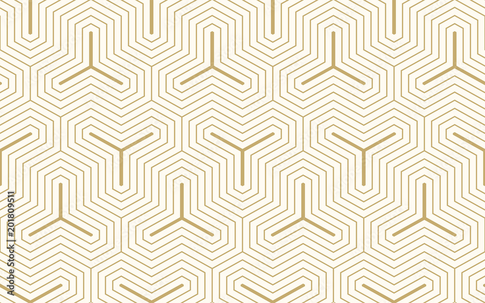 Poster pattern seamless abstract background gold color and line. geometric line vector.