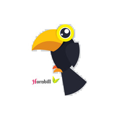 Vector of toucan Hornbill bird design on white background. Wild Animals. vector illustration. image