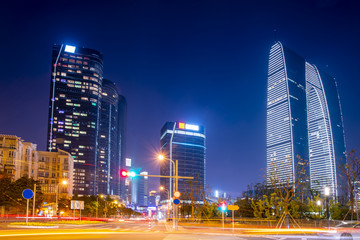 Obraz na płótnie Canvas Suzhou CBD financial center skyscraper