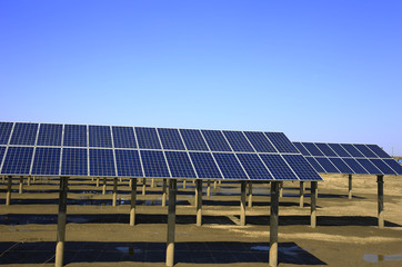 Solar panels on the water