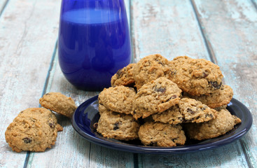 Homemade Raisin Oatmeal cookies.