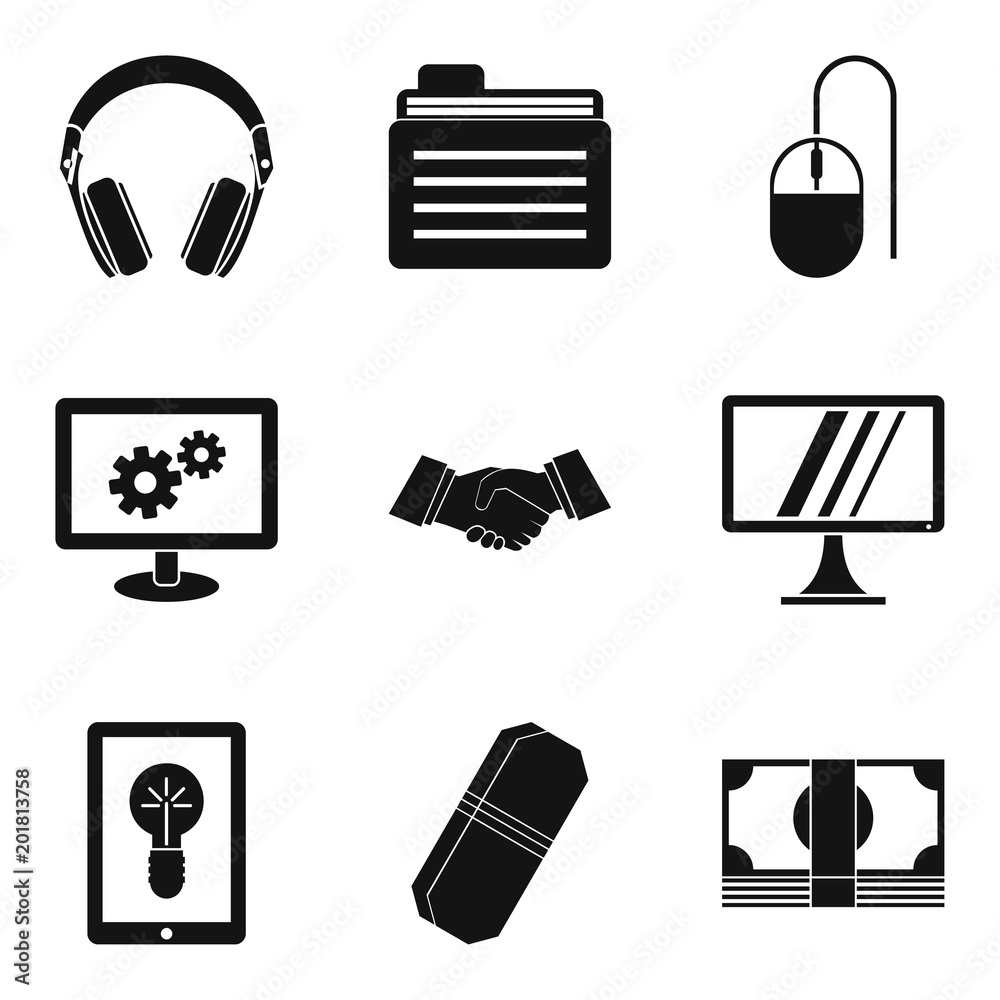 Poster community icons set. simple set of 9 community vector icons for web isolated on white background