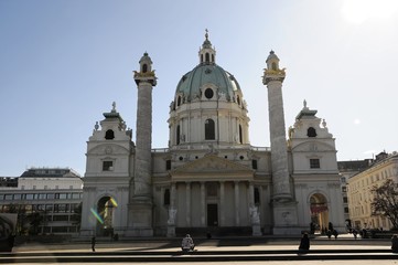 Karlskirche, erbaut 1716 - 1737, Wien, Österreich, Europa