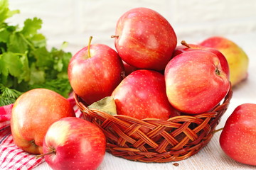Sweet apples in a basket