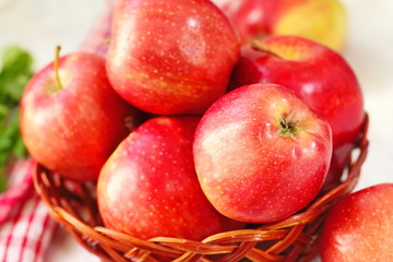 Sweet apples in a basket
